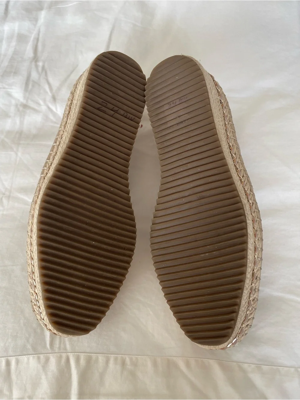 Karl Lagerfeld Paris Desta Logo‎ Quilted Nude Platform Espadrille Slip-On 6.5